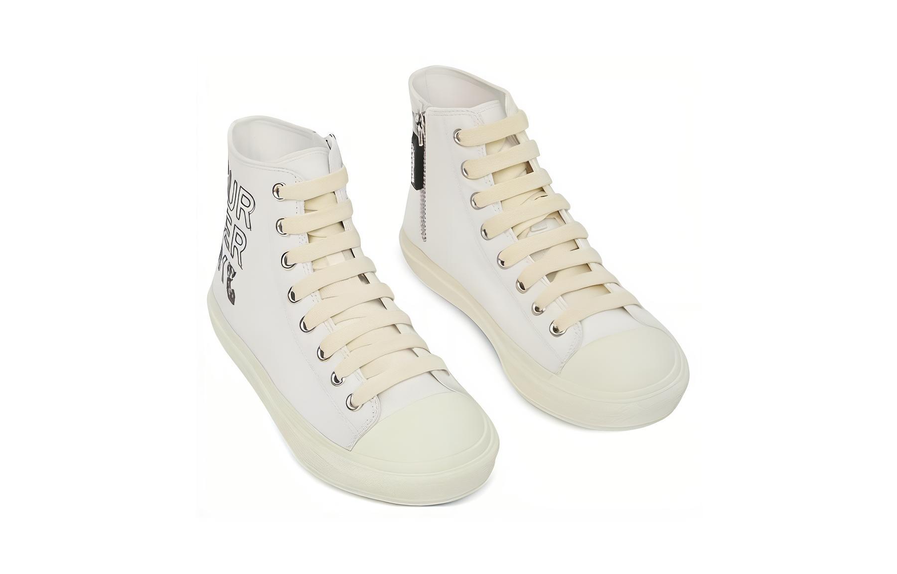 Shop (PS) バーバリー ハイトップ キャンバス 'ファッション ホワイト' 80547561