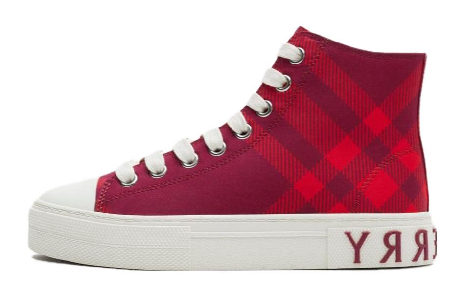 (Preschool) Burberry High-Top Canvas 'Red Comfort' Sneakers 80789211