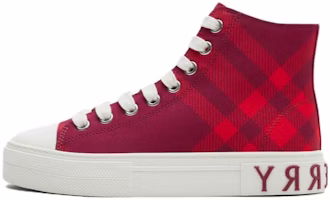 (Preschool) Burberry High-Top Canvas 'Red Comfort' Sneakers 80789211 (Preschool) Burberry High-Top Canvas 'Red Comfort' Sneakers 80789211