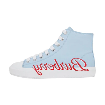 (PS) Burberry High-Top Canvas Fashion Sneakers 'Blue Zip'