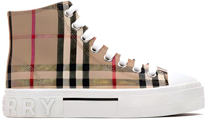 (PS) (學齡前)Burberry高筒運動鞋經典白色棕色款 80665991 80665991 Order (PS) (學齡前)Burberry高筒運動鞋經典白色棕色款 80665991 80665991