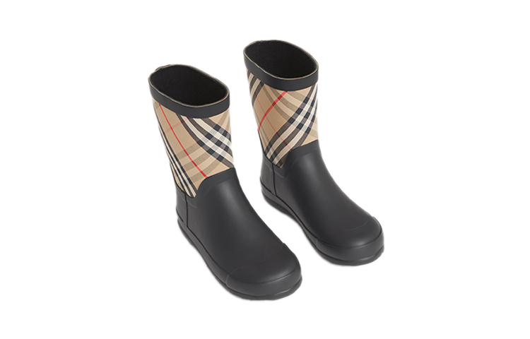 Lookbook (PS) 巴寶莉經典格紋橡膠雨靴'經典米色' 80308471