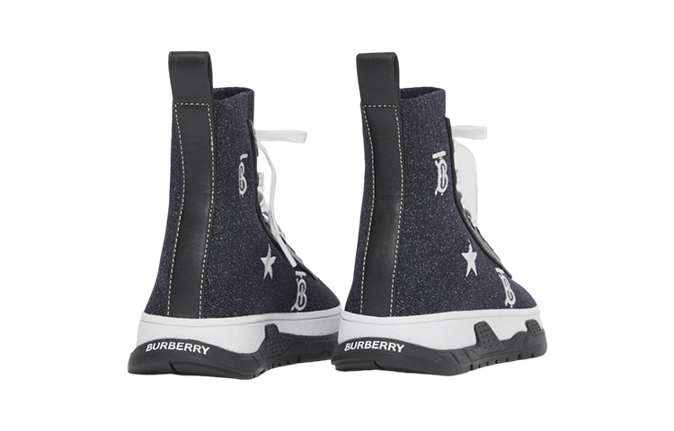 (PS) Burberry Knit Logo Print Sneaker 'Blue Grey' 圖 4
