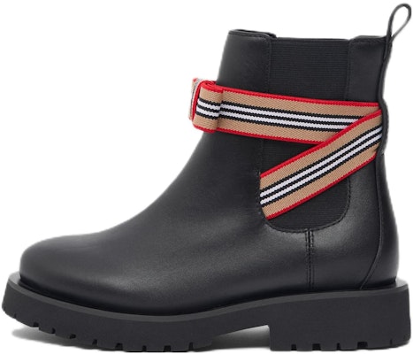 (Preschool) Burberry Leather Stripe Strap Chelsea Boots 'Black' 80529961 Buy (Preschool) Burberry Leather Stripe Strap Chelsea Boots 'Black' 80529961