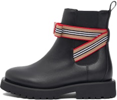 (Preschool) Burberry Leather Stripe Strap Chelsea Boots 'Black' 80529961 (Preschool) Burberry Leather Stripe Strap Chelsea Boots 'Black' 80529961