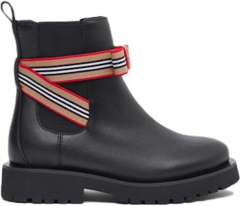 (PS) Burberry 皮革條紋帶切爾西靴 '黑色' 80529961 Order (PS) Burberry 皮革條紋帶切爾西靴 '黑色' 80529961