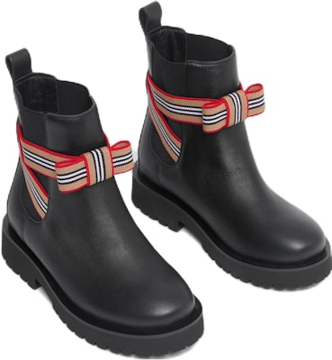 (Preschool) Burberry Leather Stripe Strap Chelsea Boots 'Black' 80529961 Order (Preschool) Burberry Leather Stripe Strap Chelsea Boots 'Black' 80529961