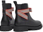 Shop (Preschool) Burberry Leather Stripe Strap Chelsea Boots 'Black' 80529961