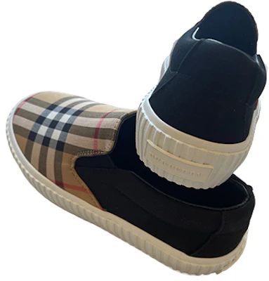 (PS) Burberry Sepatu Low-Top 'Vintage Check Hitam Kuning' 80058631 Shop (PS) Burberry Sepatu Low-Top 'Vintage Check Hitam Kuning' 80058631