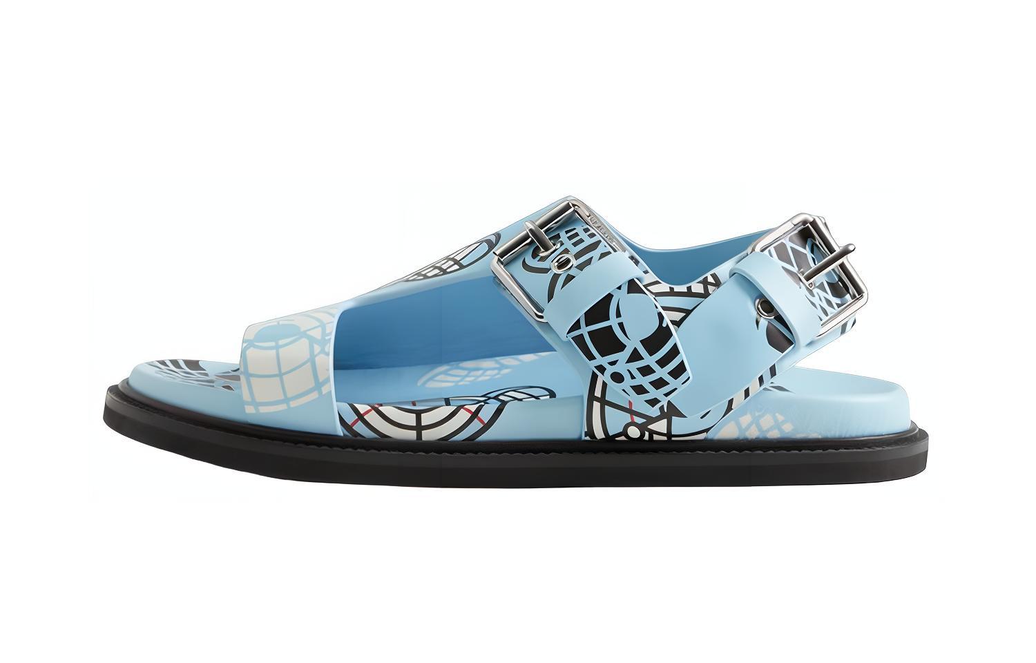 (Preschool) Burberry Printed Buckle Sandal &#x27;Blue Fashion&#x27; 80627571