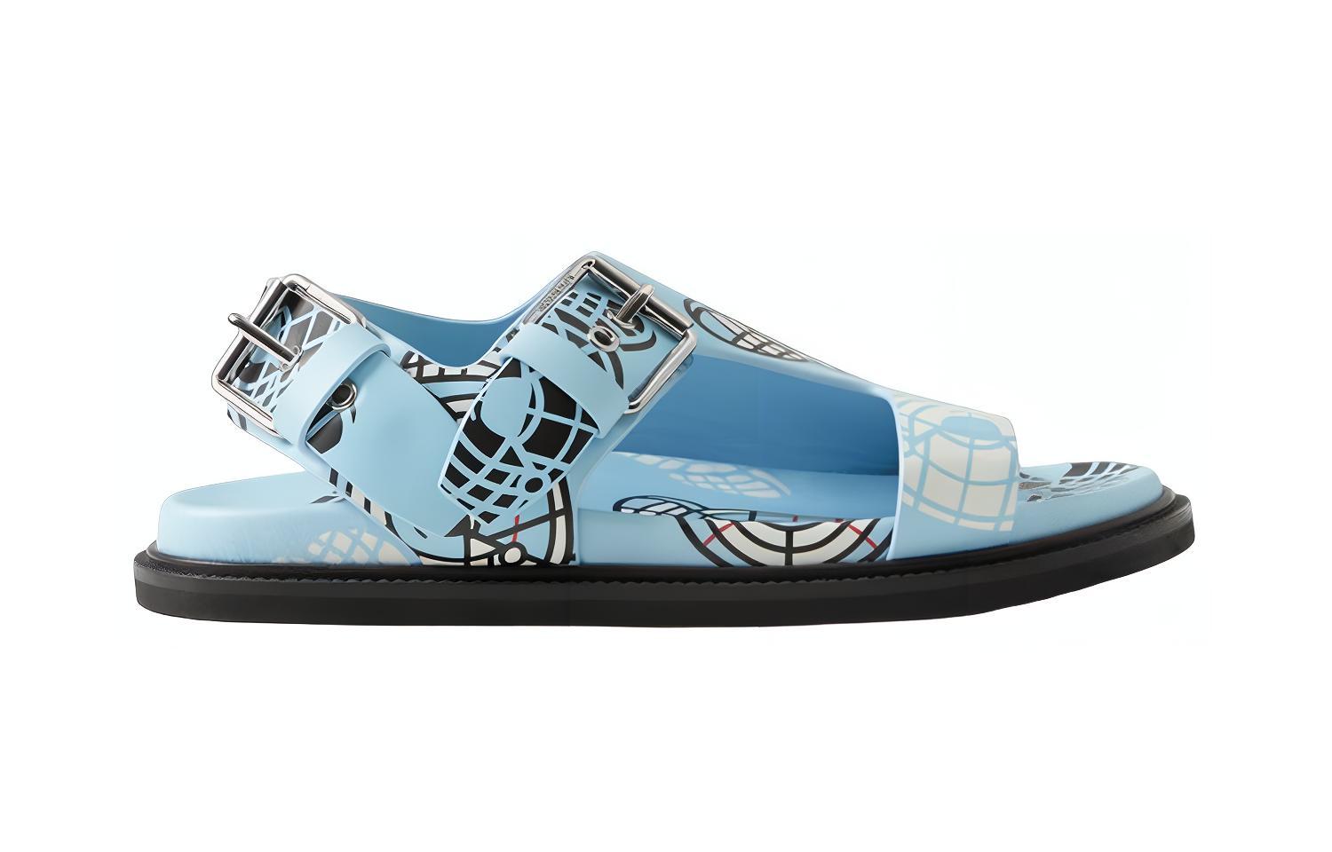 Order (PS) Sandal Buckle Cetakan Burberry ''Blue Fashion'' 80627571