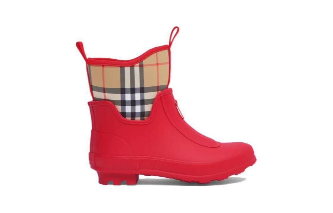 Order (PS) Botas de Lluvia Retro de Goma Burberry 'Cuadro Rojo Brillante' 80544171