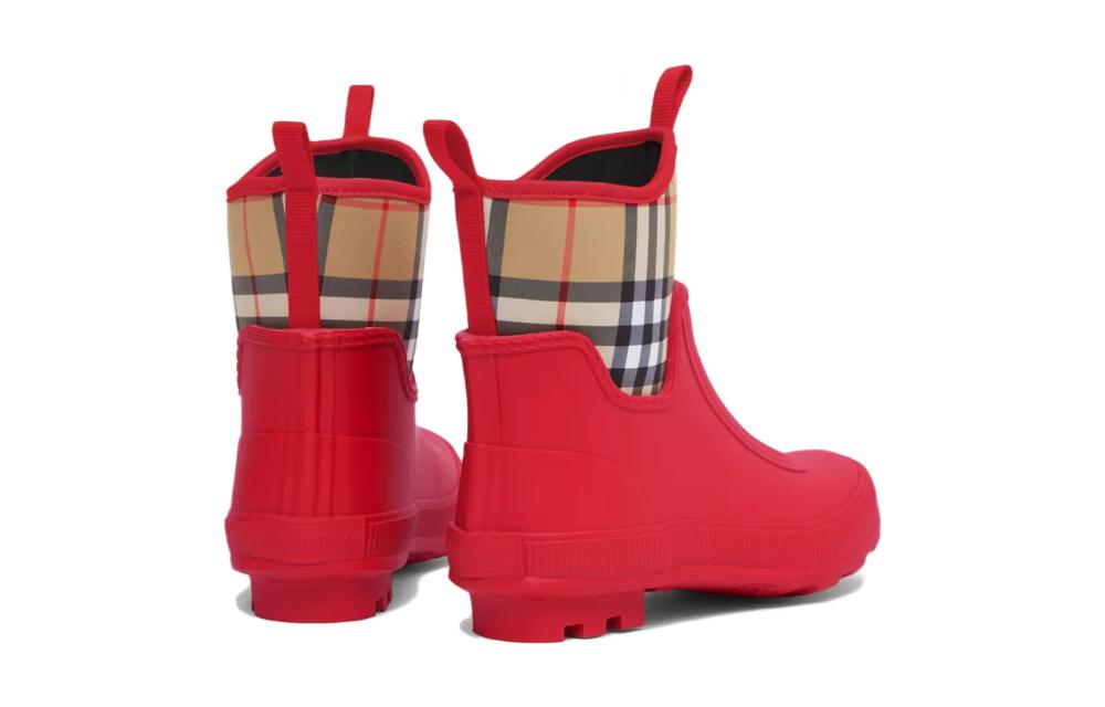 Shop (PS) Botas de Lluvia Retro de Goma Burberry 'Cuadro Rojo Brillante' 80544171