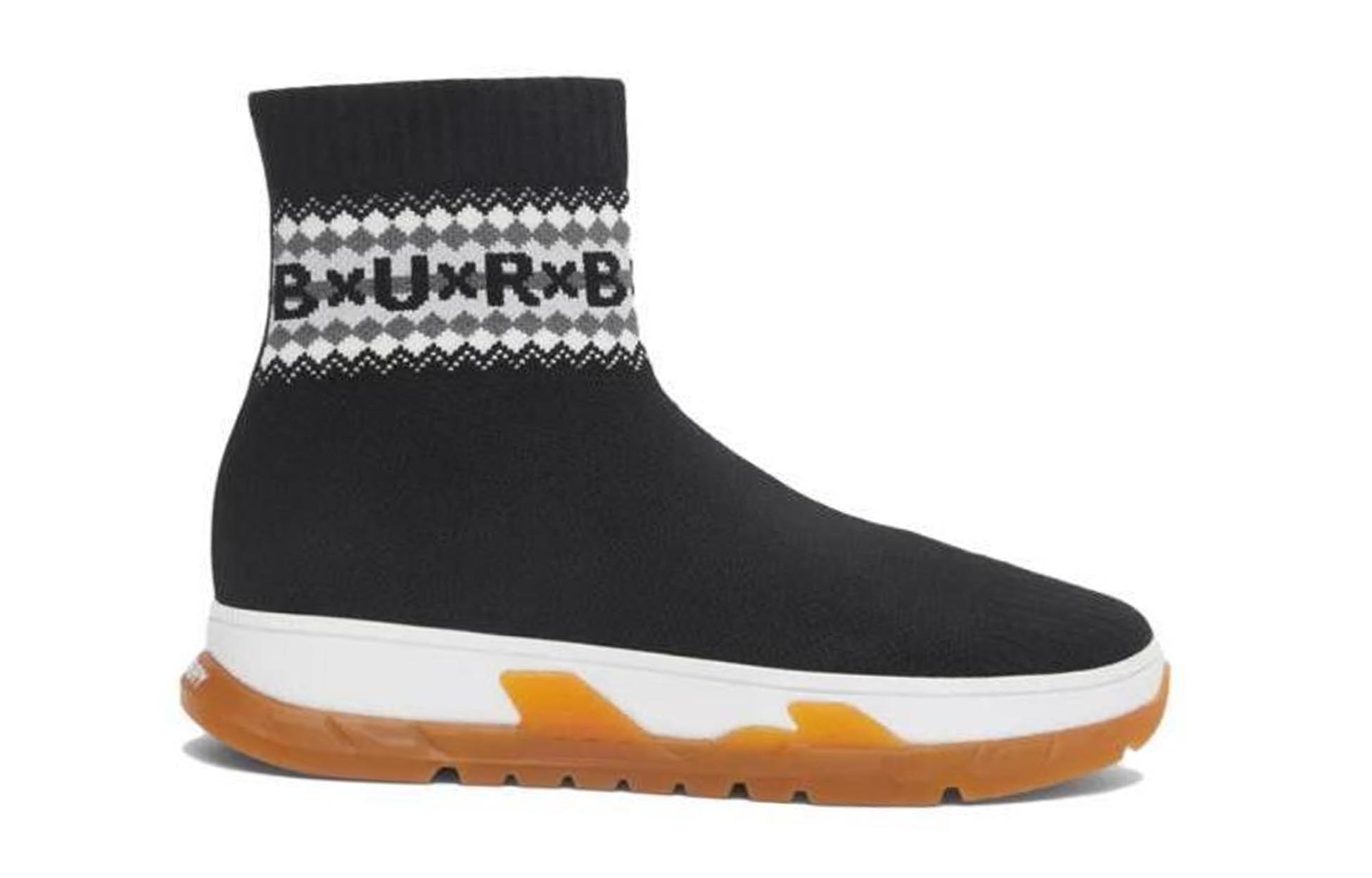 Order (PS) Burberry Sneaker 'Hitam' 'Fair Isle Logo Stretch Knit Sock'. 80554641