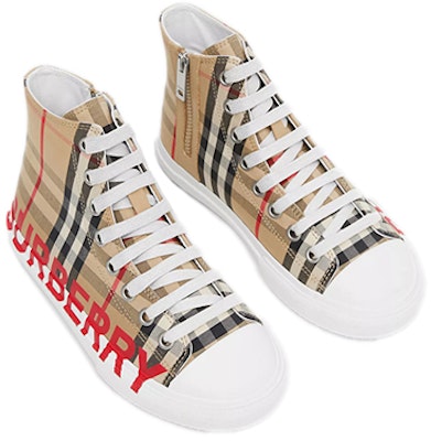 (Preschool) Burberry Vintage Check High-Top 'Archive Beige' 80270711 Lookbook (Preschool) Burberry Vintage Check High-Top 'Archive Beige' 80270711