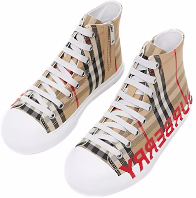 (PS) Burberry Vintage Check High-Top 'Beige Arkib' 80270711 Shop (PS) Burberry Vintage Check High-Top 'Beige Arkib' 80270711