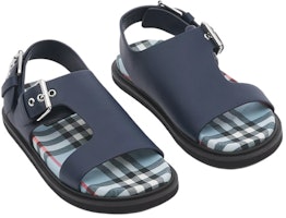 (PS) 巴宝莉复古格纹蓝色皮革凉鞋 80494021 Lookbook (PS) 巴宝莉复古格纹蓝色皮革凉鞋 80494021