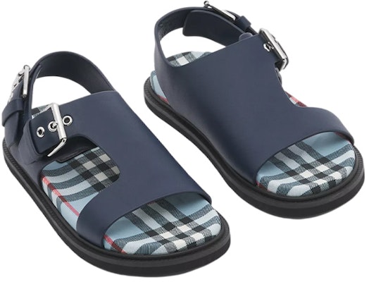 (PS) Sandal Kulit Burberry Motif Kotak Vintage 'Biru' 80494021 Lookbook (PS) Sandal Kulit Burberry Motif Kotak Vintage 'Biru' 80494021