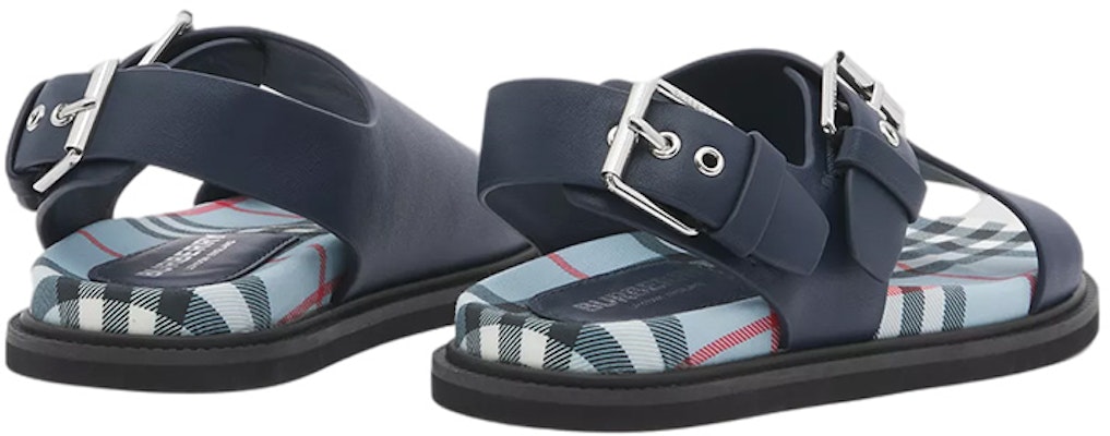 (PS) Sandal Kulit Burberry Motif Kotak Vintage 'Biru' 80494021 Shop (PS) Sandal Kulit Burberry Motif Kotak Vintage 'Biru' 80494021
