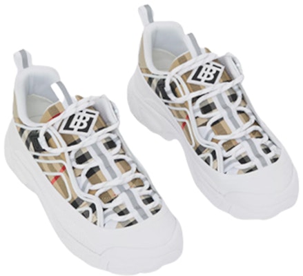 (Preschool) Burberry Vintage Check Leather Sneaker 'White Brown' 80475321 Order (Preschool) Burberry Vintage Check Leather Sneaker 'White Brown' 80475321