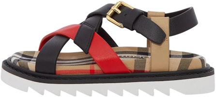 (Preschool) Burberry Vintage Check Three-Color Leather Sandals 'Beige' 80504901 (Preschool) Burberry Vintage Check Three-Color Leather Sandals 'Beige' 80504901