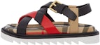 Buy (Preschool) Burberry Vintage Check Three-Color Leather Sandals 'Beige' 80504901