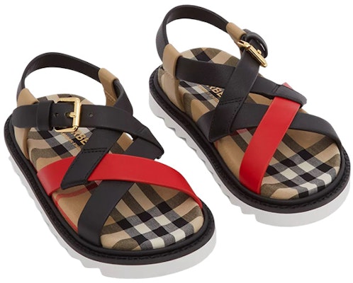(Preschool) Burberry Vintage Check Three-Color Leather Sandals 'Beige' 80504901 Lookbook (Preschool) Burberry Vintage Check Three-Color Leather Sandals 'Beige' 80504901