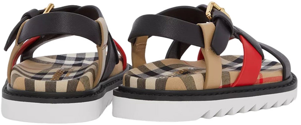(Preschool) Burberry Vintage Check Three-Color Leather Sandals 'Beige' 80504901 Shop (Preschool) Burberry Vintage Check Three-Color Leather Sandals 'Beige' 80504901