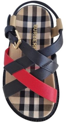(Preschool) Burberry Vintage Check Three-Color Leather Sandals 'Beige' 80504901 Purchase (Preschool) Burberry Vintage Check Three-Color Leather Sandals 'Beige' 80504901