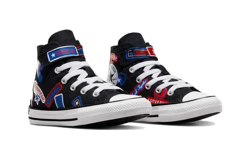 Lookbook 中童 Converse All Star 1V 防滑耐磨 高筒 兒童帆布鞋 黑色