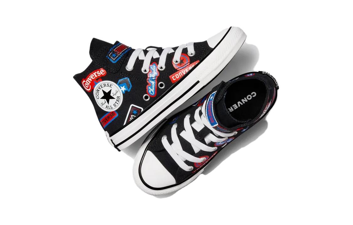 Shop 中童 Converse All Star 1V 防滑耐磨 高筒 兒童帆布鞋 黑色