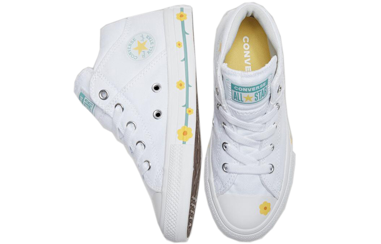 Shop 中童 Converse All Star 防滑耐磨 中筒 帆布鞋 白