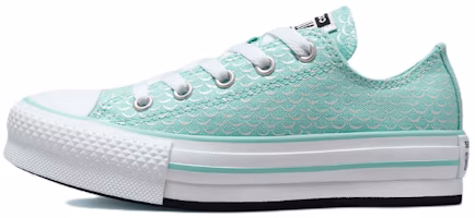 (Preschool) Converse All Star Lift Platform Low Top Canvas Sneaker 'Mint Green Fish Scale' 372753C (Preschool) Converse All Star Lift Platform Low Top Canvas Sneaker 'Mint Green Fish Scale' 372753C