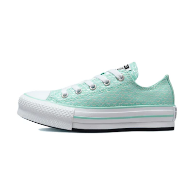(PS) Converse All Star Lift Platform Low Top Canvas Sneaker 'Mint Green Fish Scale'