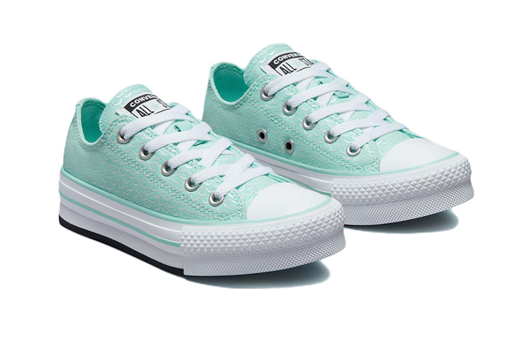 Lookbook (PS) Converse All Star Lift Platform Low Top Canvas Sneaker 'Mint Green Fish Scale' 372753C