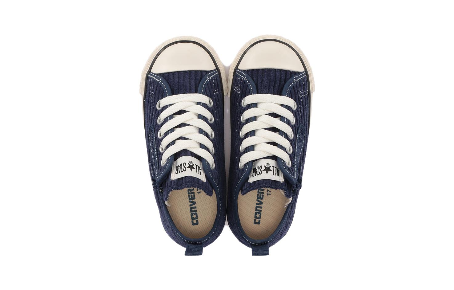 Lookbook 中童 Converse All Star N 燈芯絨 Z OX 舒適百搭 防滑耐磨 低筒 兒童帆布鞋 深藍色 日版