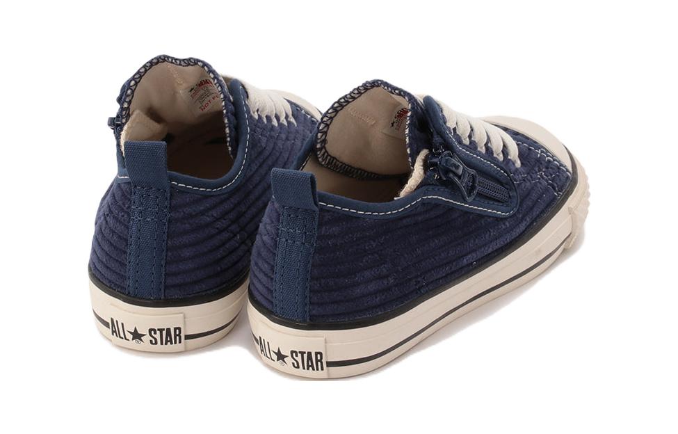 Shop 中童 Converse All Star N 燈芯絨 Z OX 舒適百搭 防滑耐磨 低筒 兒童帆布鞋 深藍色 日版
