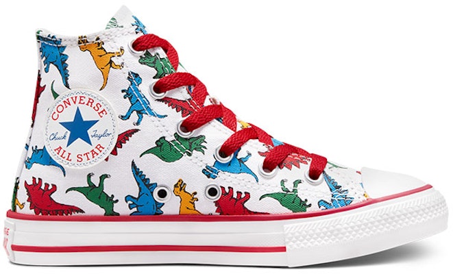 中童 Converse All Star 恐龍印花萬用帆布鞋 白紅色 Order 中童 Converse All Star 恐龍印花萬用帆布鞋 白紅色