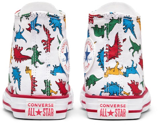中童 Converse All Star 恐龍印花萬用帆布鞋 白紅色 Purchase 中童 Converse All Star 恐龍印花萬用帆布鞋 白紅色