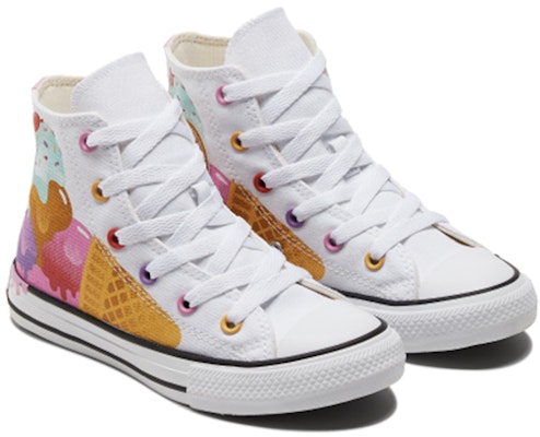 中童 Converse Chuck Taylor All Star 高筒帆布鞋 白彩 冰淇淋圖案 Lookbook 中童 Converse Chuck Taylor All Star 高筒帆布鞋 白彩 冰淇淋圖案