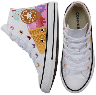 中童 Converse Chuck Taylor All Star 高筒帆布鞋 白彩 冰淇淋圖案 Purchase 中童 Converse Chuck Taylor All Star 高筒帆布鞋 白彩 冰淇淋圖案