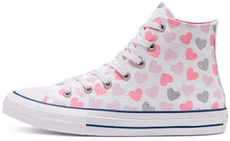 (Youth) Converse Chuch Taylor All Star Hi Pink/White 668019C (Youth) Converse Chuch Taylor All Star Hi Pink/White 668019C