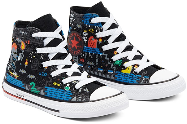 (Preschool) Converse Chuck Taylor All Star High Top Jr Black/Multicolor 670212C Lookbook (Preschool) Converse Chuck Taylor All Star High Top Jr Black/Multicolor 670212C
