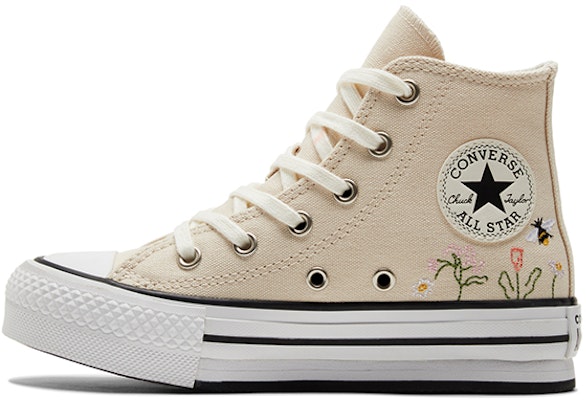 (Preschool) Converse Chuck Taylor All Star Lift Platform High 'Floral Embroidery - Natural Ivory' A01615C Buy (Preschool) Converse Chuck Taylor All Star Lift Platform High 'Floral Embroidery - Natural Ivory' A01615C