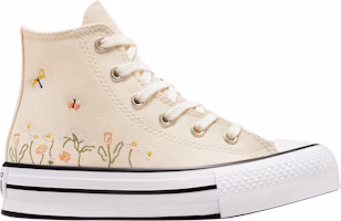 (Preschool) Converse Chuck Taylor All Star Lift Platform High 'Floral Embroidery - Natural Ivory' A01615C (Preschool) Converse Chuck Taylor All Star Lift Platform High 'Floral Embroidery - Natural Ivory' A01615C