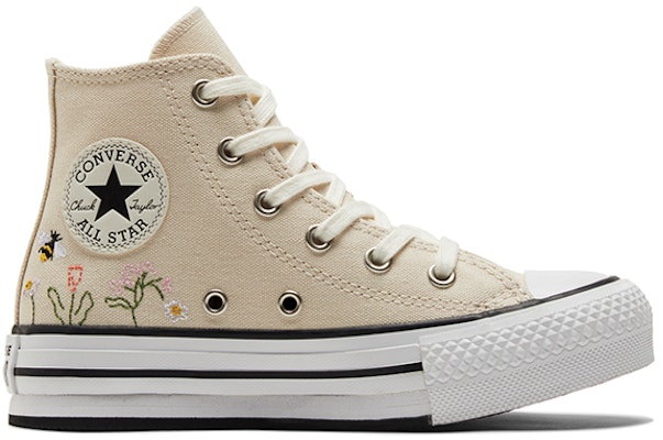 (Preschool) Converse Chuck Taylor All Star Lift Platform High 'Floral Embroidery - Natural Ivory' A01615C Order (Preschool) Converse Chuck Taylor All Star Lift Platform High 'Floral Embroidery - Natural Ivory' A01615C