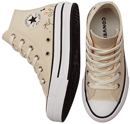 (Preschool) Converse Chuck Taylor All Star Lift Platform High 'Floral Embroidery - Natural Ivory' A01615C Shop (Preschool) Converse Chuck Taylor All Star Lift Platform High 'Floral Embroidery - Natural Ivory' A01615C