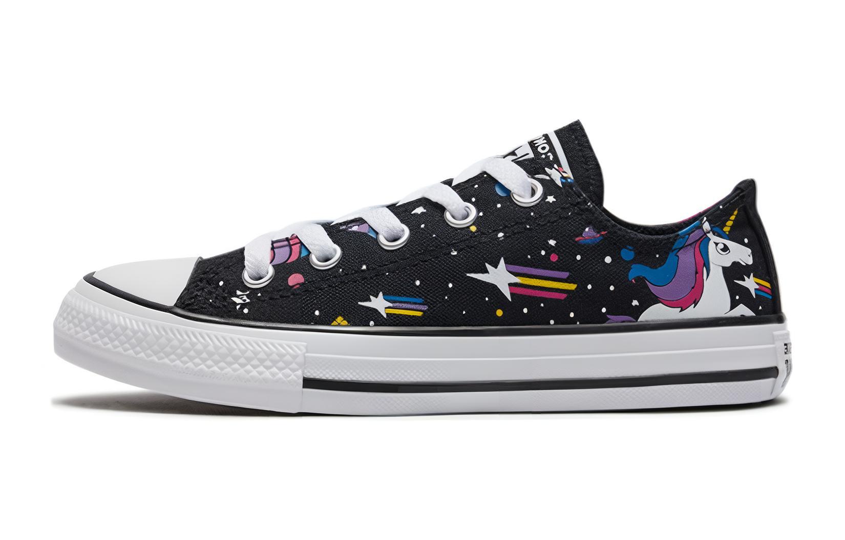 (Preschool) Converse Chuck Taylor All Star Rainbow Unicorn Black Sneakers 'Black' 665474C
