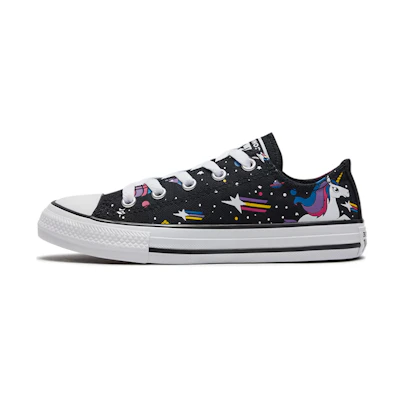 (PS) Converse Chuck Taylor All Star Rainbow Unicorn Black Sneakers 'Black'