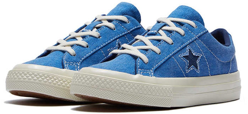 中童 Converse One Star 休閒 防滑耐磨 低筒 兒童板鞋 藍白 Lookbook 中童 Converse One Star 休閒 防滑耐磨 低筒 兒童板鞋 藍白